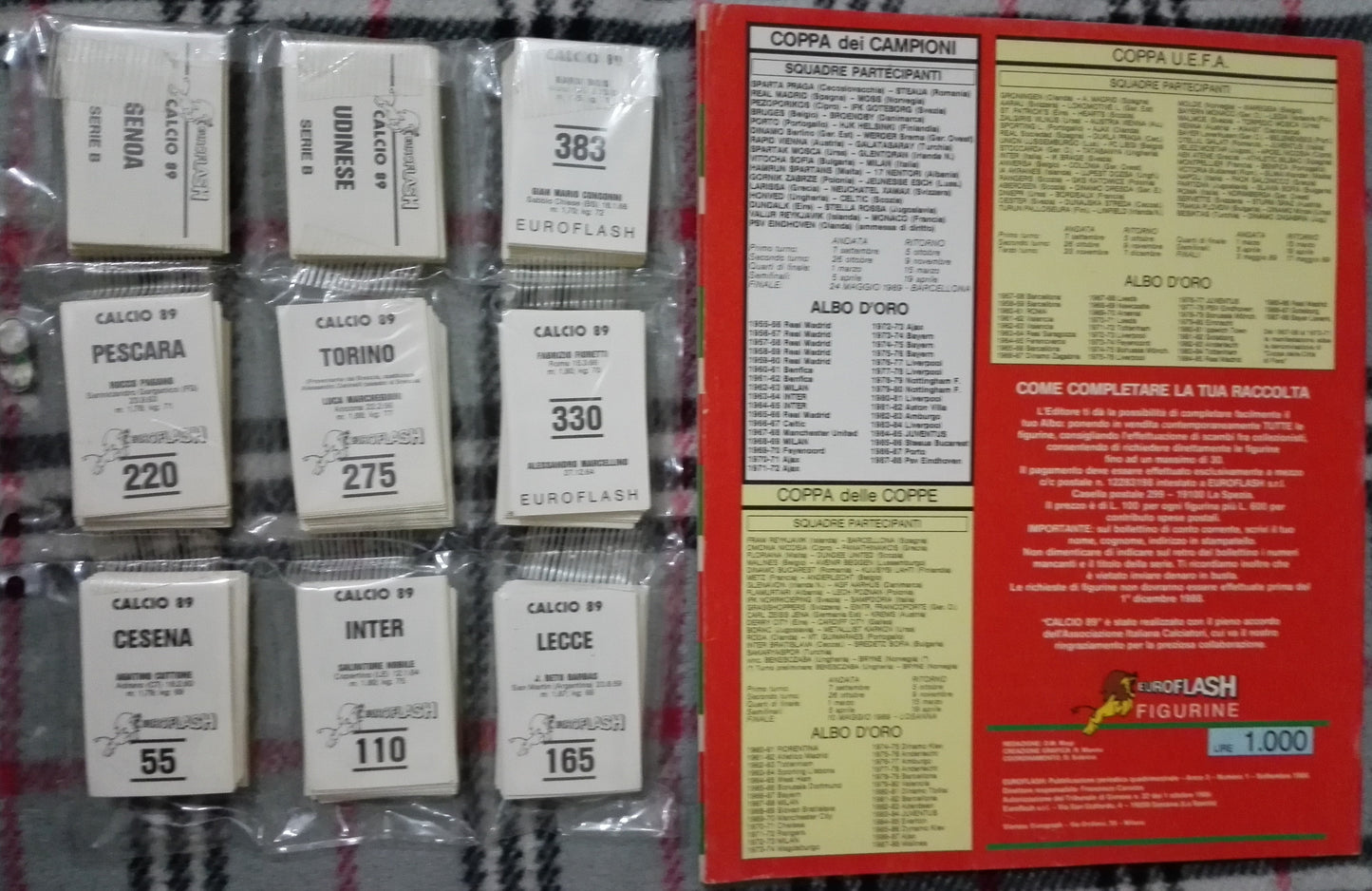 Euroflash Calcio 1989 Complete SET + Empty Album